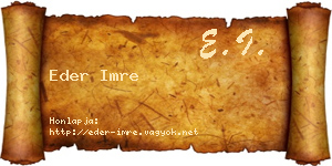 Eder Imre névjegykártya
